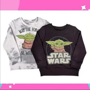 NWT KIDS SIZE (4T) STAR WARS BABY YODA SWEATSHIRT set. (2 shirts)